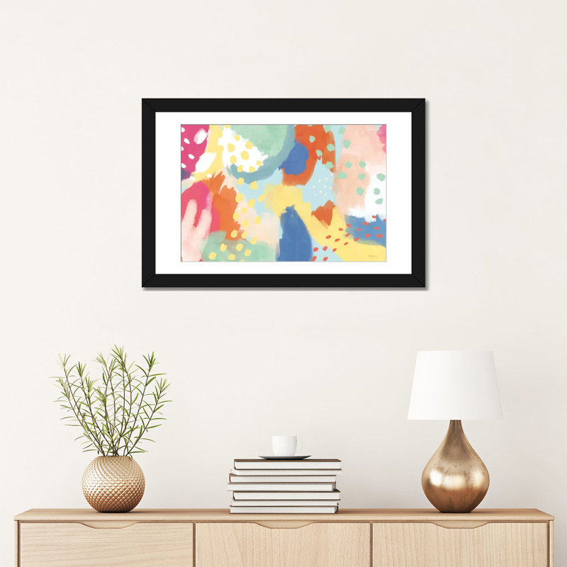 «Bright Life III», reproduction sur toile, H 16 po x l 24 po x P 1 po, Papier avec cadre noir, Blanc