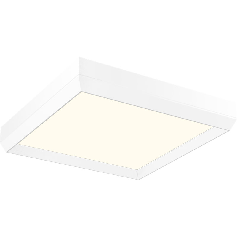 Plafonnier encastré en acrylique Skylight, Blanc mat, H 1,9 po x l 13,8 po x P 13,8 po