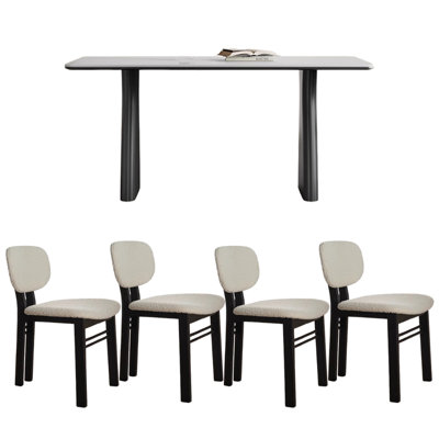 Durable Design Aesthetic Rock Slab Dining Table