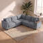 Canapé modulaire en L Corduroy avec rangement pour accoudoirs et sièges profonds-552841086