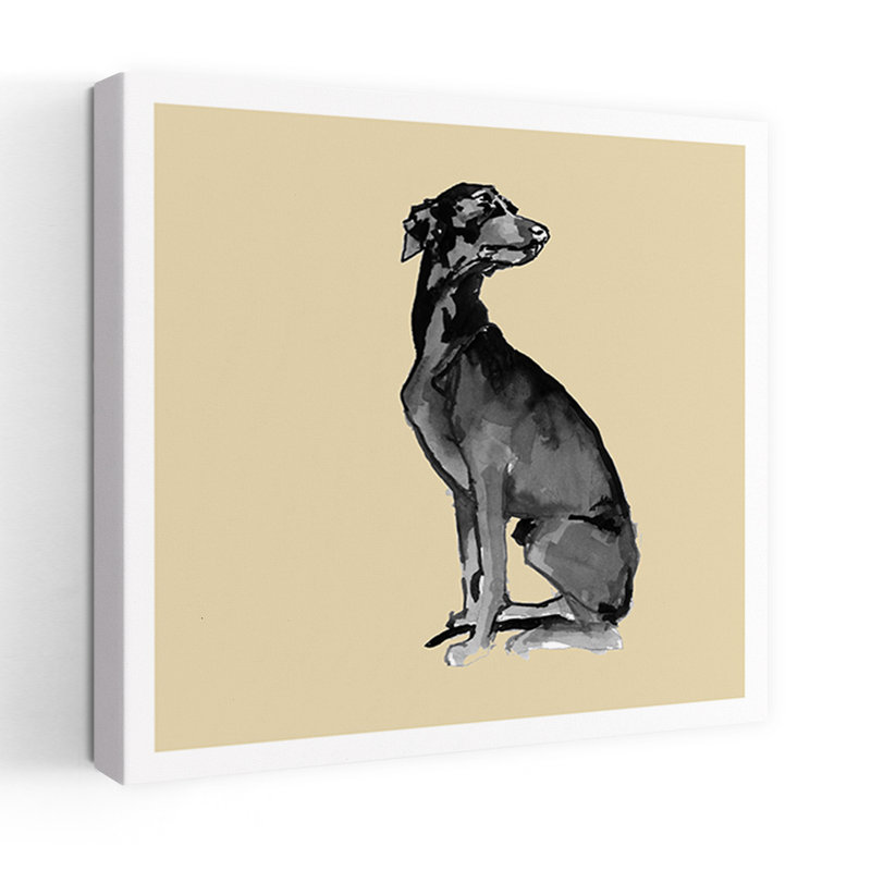Art contemporain, chien très moderne, H 36 po x l 36 po