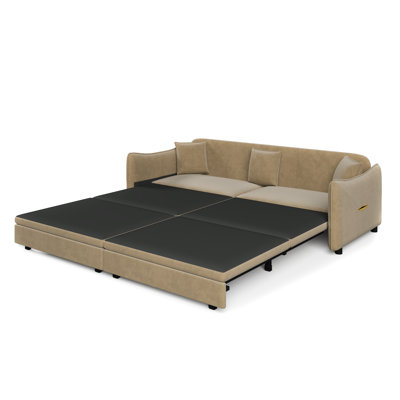 Canapé-lit convertible 3-en-1 Velvett avec revêtement en velours et détails dorés