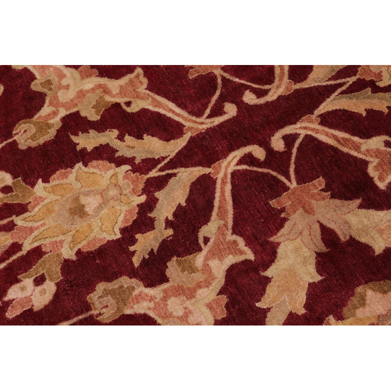 Tapis unique rouge / vert 11 pi 10 po x 16 pi 9 po Kellyanna par Arshs Fine Rugs