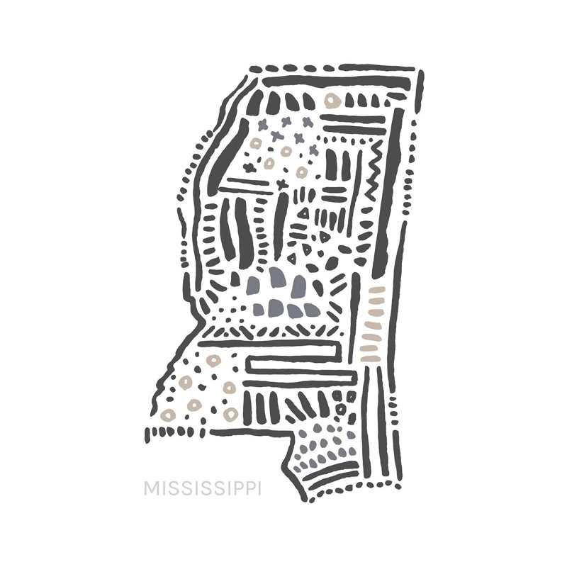 Mississippi by Statement Goods - Gallery-Wrapped Canvas Giclée on Canvas, Canvas, 20.32 cm H x 30.48 cm W