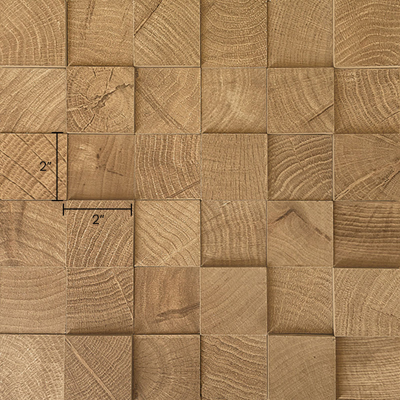 Bespoke Wood 2X2 3D Mosaic Walnut, Dark Beige
