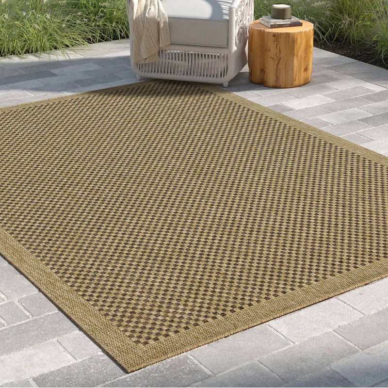 Indoor/Outdoor Area Rug, Rectangle 7'10" x 10'3", Natural/Light Brown