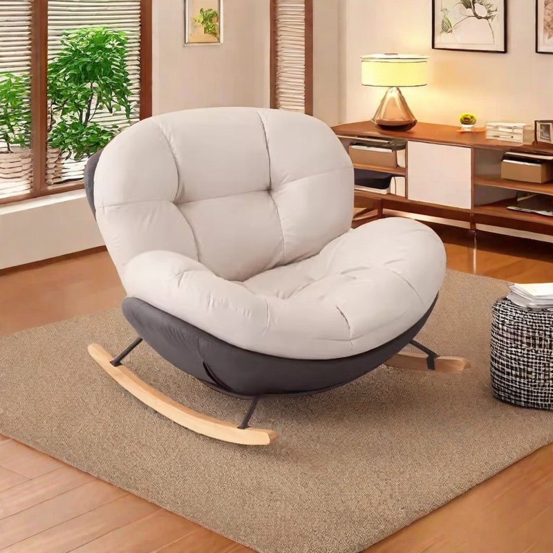Chaise berçante Nordic Snail, Gris / Blanc cassé