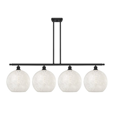 Bertila 4 - Light Steel Dimmable Kitchen Island Globe Chandelier
