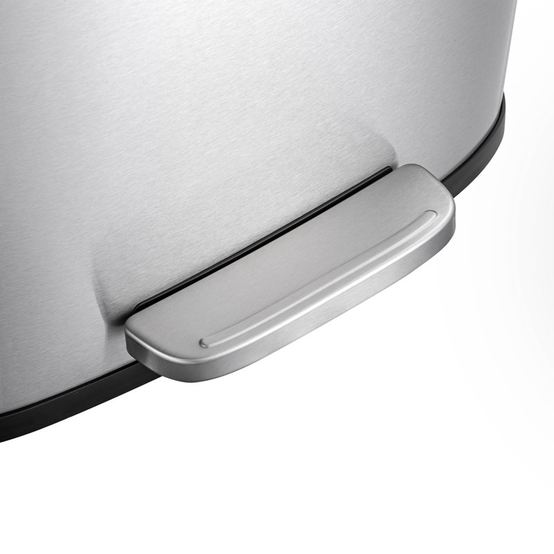 Qualiazero 13.2 Gallon & Two 1.3 Gallon Stainless Steel Rectangular Step On Trash Can Set, Silver
