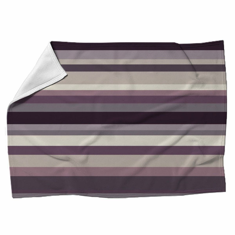 Jeté rayé contemporain gris / mauve, L 68 po x L 80 po