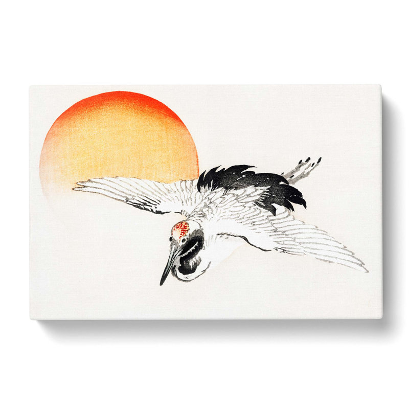 Bird Flying During Sunset by Kono Bairei - Wrapped Canvas, 40cm H x 60cm W x 3cm D