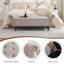 Très grand banc de rangement Chesterfield de 63,7 po avec pieds en bois massif-1925185560