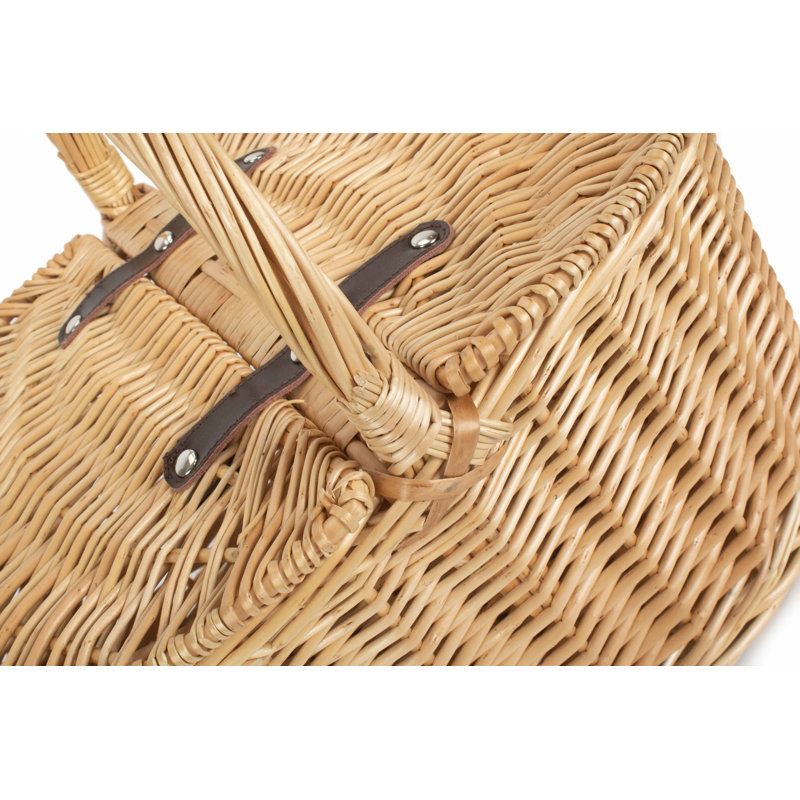 Wicker Buff Oval Picnic Basket