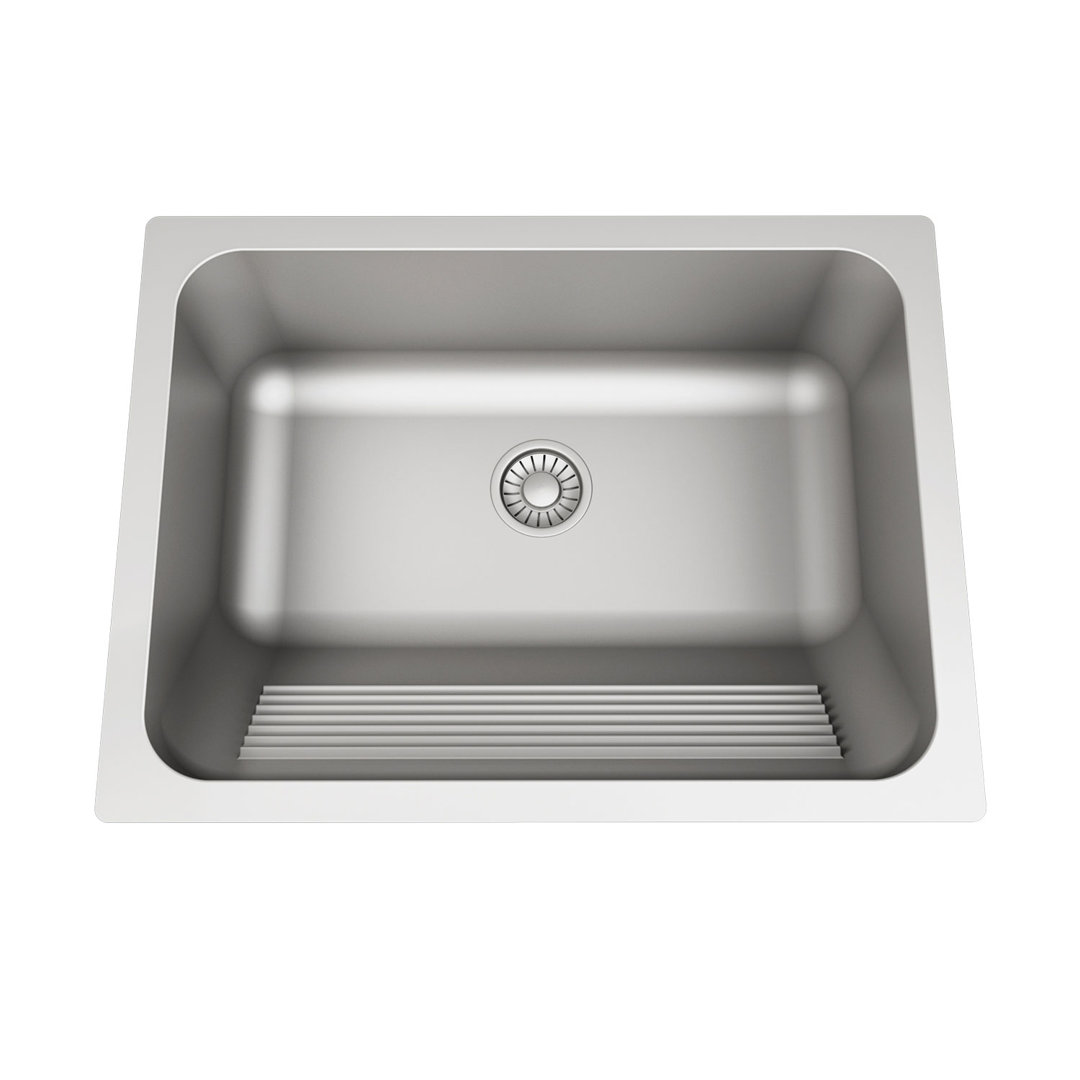 Lavendaria Series Stainless Steel Laundry Sink with Washboard 24" x 18" Italia