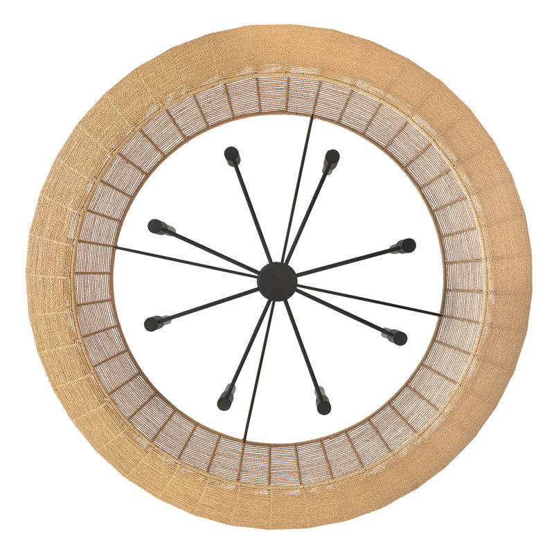 Luca Eight-Light Woven Drum Chandelier by Lisa McDennon, Burnished Gold