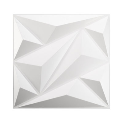 Nori 50 cm x 50 cm Vinyl 3D Wall Panel in White/Grey (12-pack)