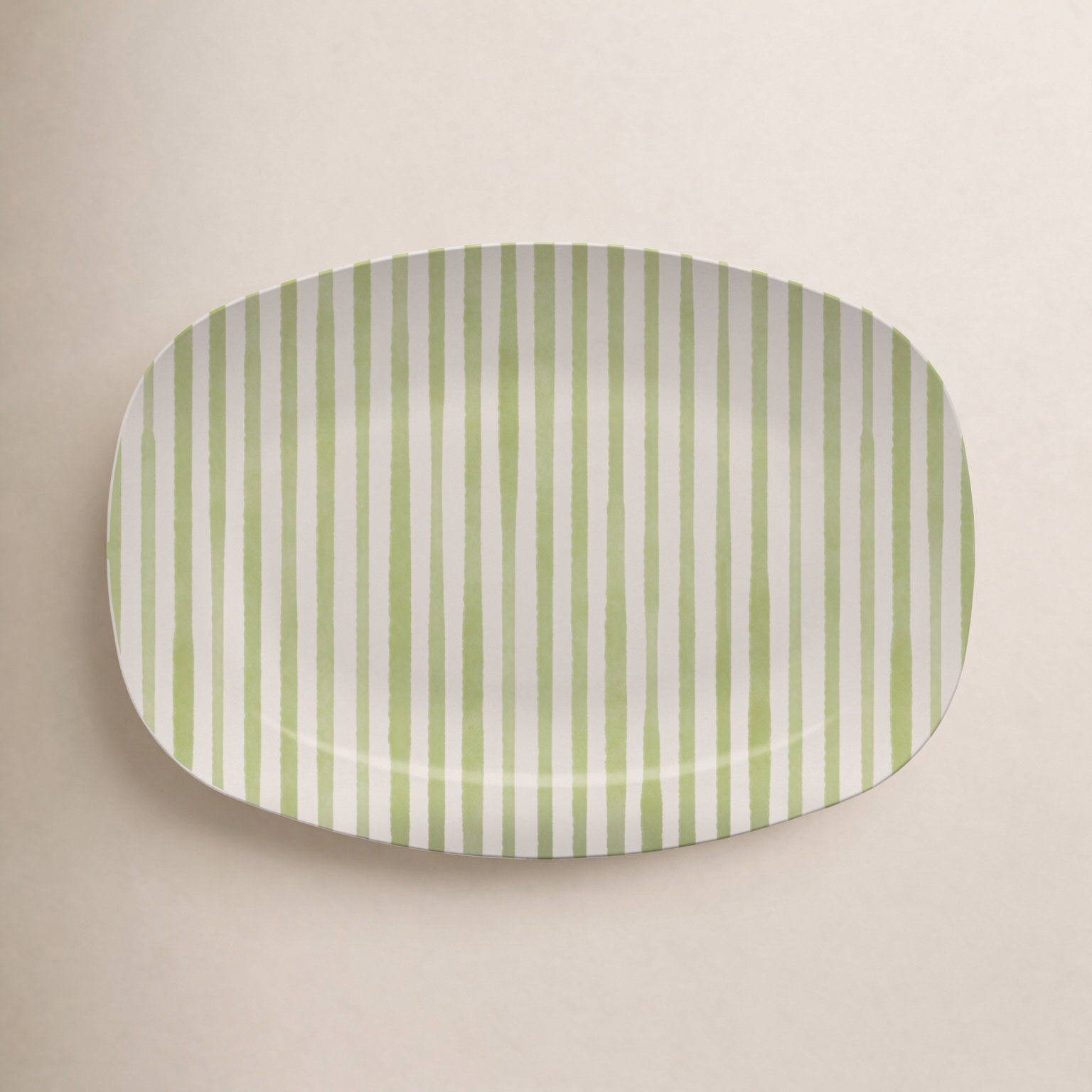 Traychic Oval Resin Platter, Green