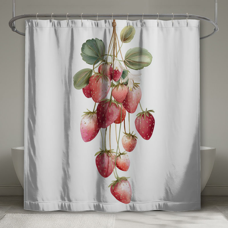 Rideaux de douche Watercolor Strawberries, L 70 po x H 84 po