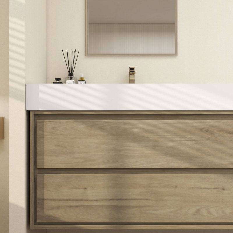 Victoria 84''Bathroom Vanity Base, White/Oak
