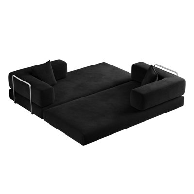 Canapé-lit convertible 5 en 1 Teddy avec mousse haute densité et supports métalliques
