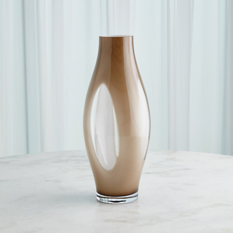 Vase de table en verre, H 19,75 po x l 8,25 po x P 8,25 po