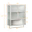 Armoire murale 23,15 po à deux portes avec portes en verre - Style moderne pour toute pièce. Rangement, tablette ouverte, porte-serviettes. Fer et verre trempé. Montée pour économiser de l'espace. Tablette amovible. Facile à assembler. Blanc