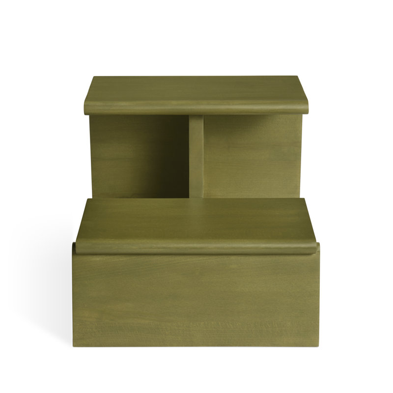 Jut Solid Wood End Table, Loden