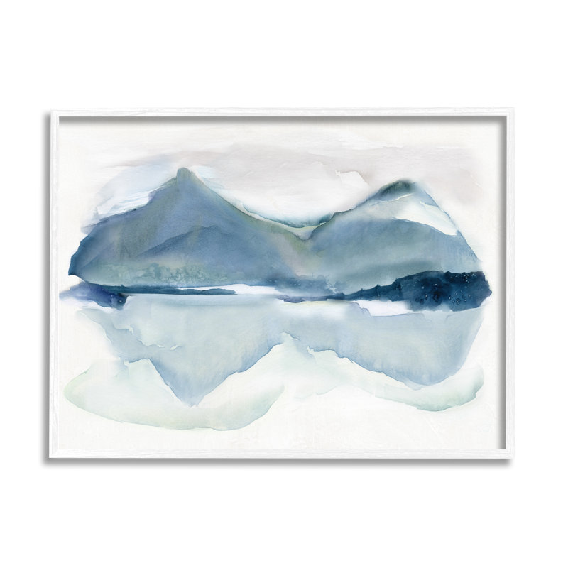 Iceberg Mountain Water Glacier Reflection Abstract Landscape in White Frame