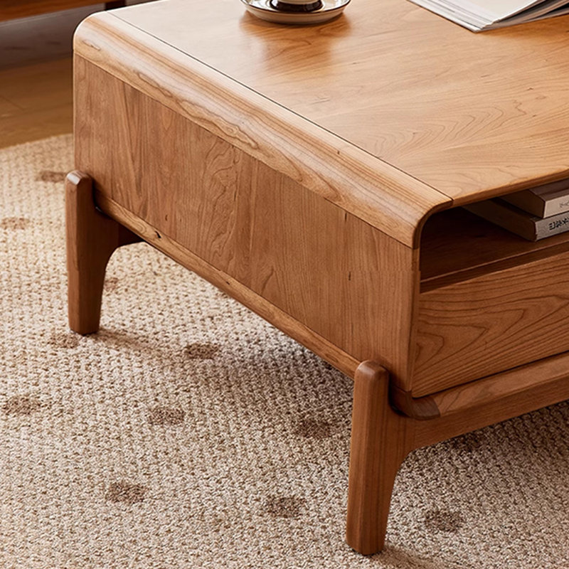 All-solid wood modern minimalist coffee table