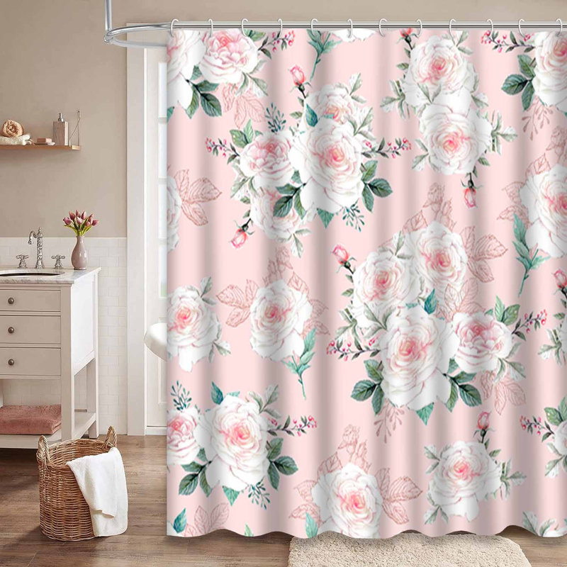 Magnifique pivoine aquarelle rose avec 12 crochets, L 72 po x l 78 po