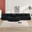 Canapé modulaire modulaire, canapé modulaire rembourré de 144 po avec méridienne double, canapés 5 places en tissu Boucle et coussins-570669103