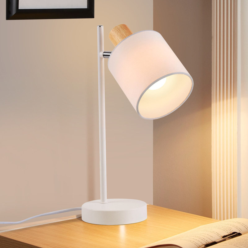 white Table Lamp 35cm with Fabric Shade