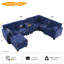 Canapé modulaire rembourré 8 pièces avec ports USB et repose-pieds avec rangement Chesham-1891060390
