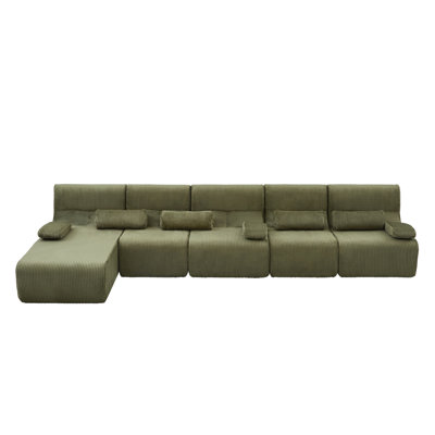Oversized Sectional Sofa 161.8" Boneless Sofa L-shaped Sofa Couch Cozy Sofa for Living Room, Green