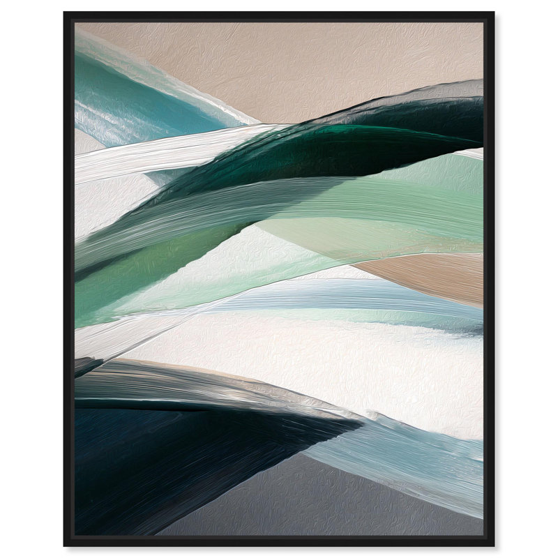 Impression sur toile «Sweeping Forms I» par Art Remedy, Structure noire, H 21 po x l 17 po