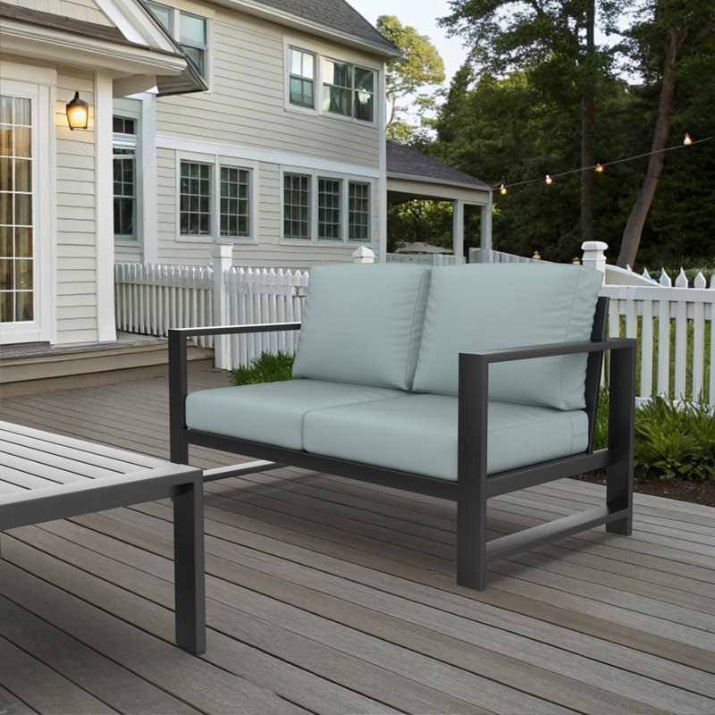 Causeuse d'extérieur Oltjana avec coussins Sunbrella®, Rosée du bonheur