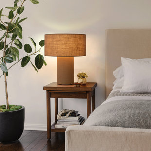 Moonlight Table Lamp - Linen Shade, Dimmer Switch