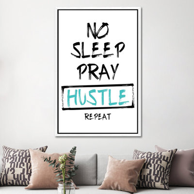 No Sleep Teal by Mlli Villa - Print on Canvas