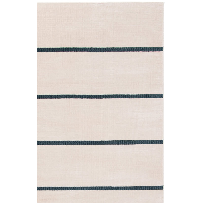 Tapis ivoire / bleu marine Aslin, Tapis de couloir 2 pi 2 po x 7 pi