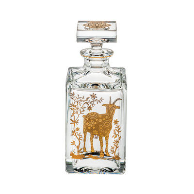 Golden Lead Crystal Whiskey Decanter