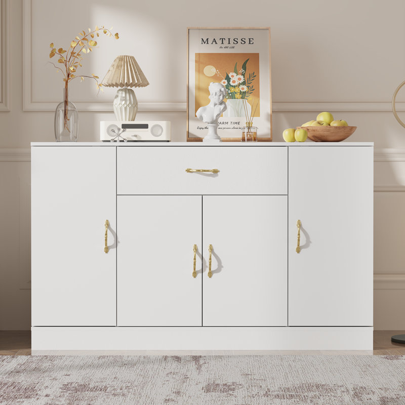 Crédence de classement pour armoire de rangement à 4 portes de 55 po de largeur avec tiroir