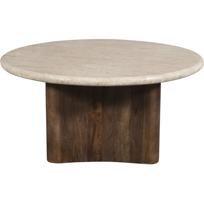 Pietra Travertine And Mango Wood Coffee Table