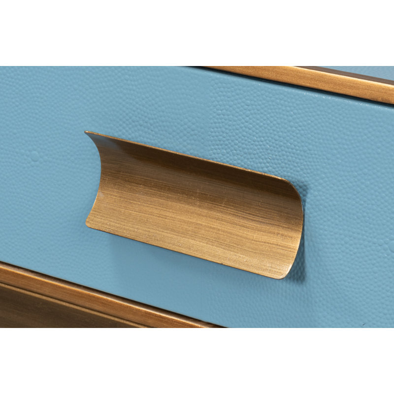 Shagreen 54'' W Console Table, Blue