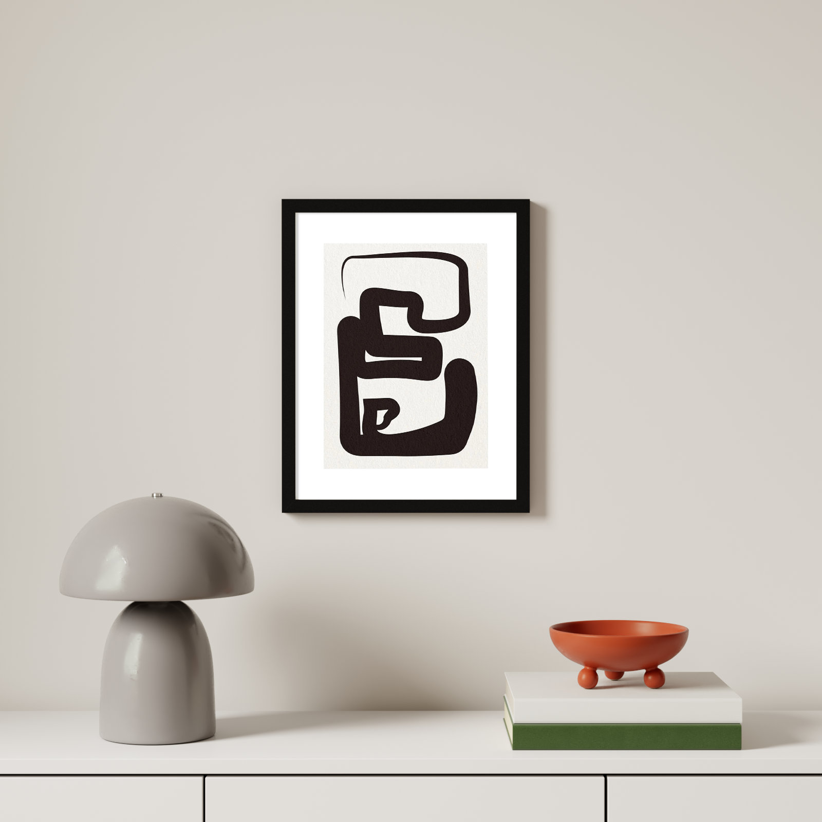 Oneliners-1 by Design Fabrikken, Black Framed Paper, 19.12" H x 15.12" W x 0.88" D