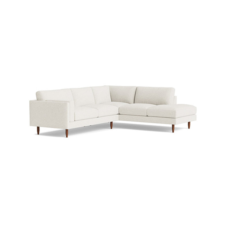 Skinny Fat Sectional, Performance Velvet - Nutmeg, Right Hand Facing