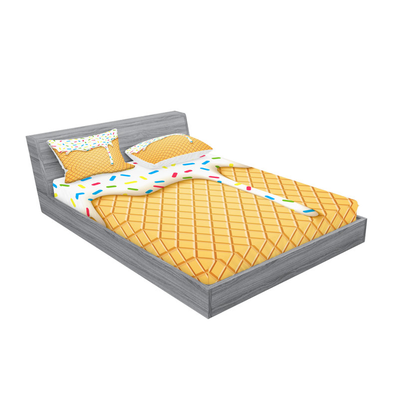 Multicolore drap-housse et coussin décoratif Ambesonne, Ensemble de draps pour très grand lit californien