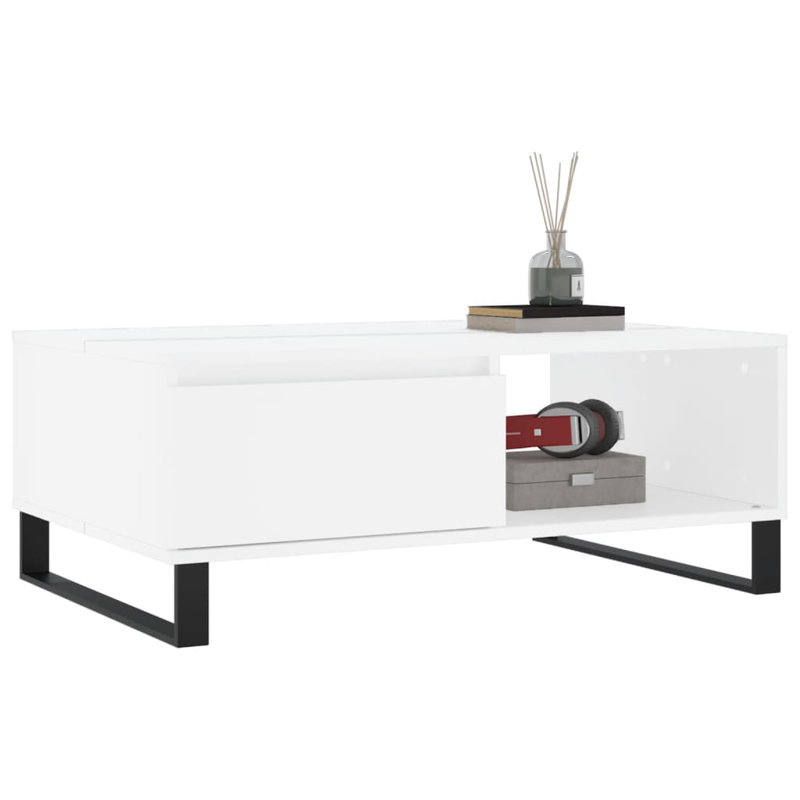 Azaryia Sled Coffee Table with Storage, White