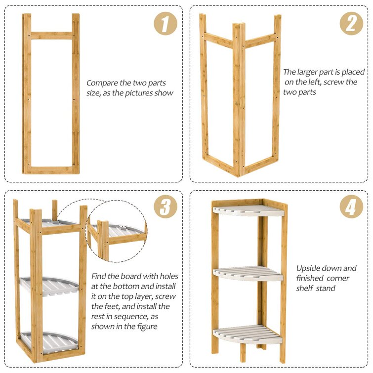 11.22'' W Solid Wood Shelving Unit