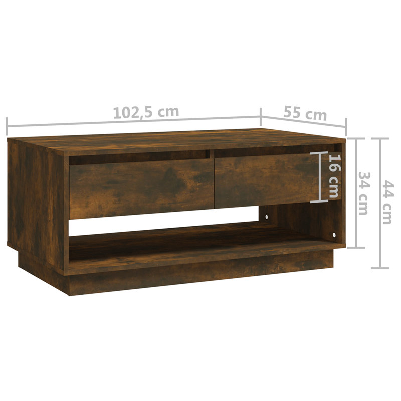 Coffee Table 102.5x55x44 cm Engineered Wood, Brown