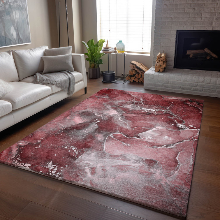 Premium Machine Washable Cerrito AMF518 Merlot Rug